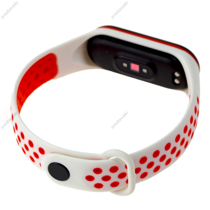 Ремінець для Xiaomi Mi Band 3/4 Sport біло-червоний