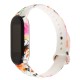 Ремінець для Xiaomi Mi Band 5 силіконовий квіти та листя
