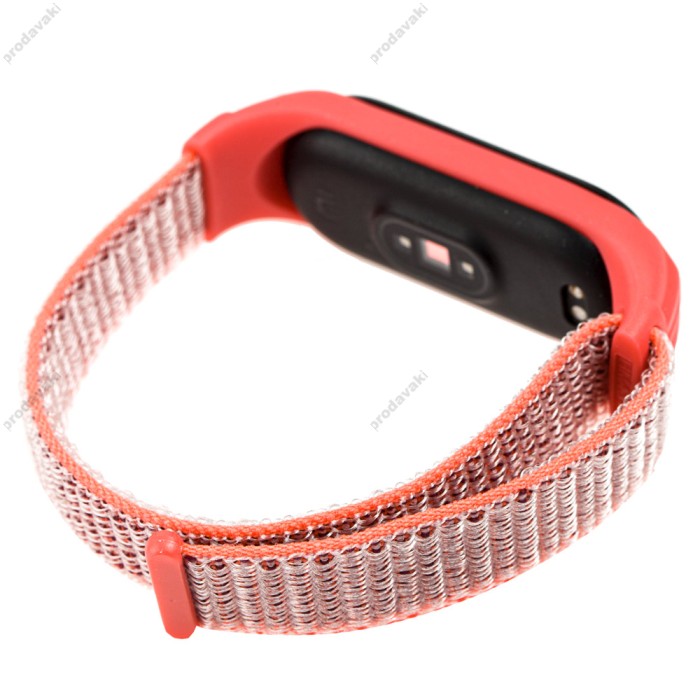 Ремінець для Xiaomi Mi Band 5 Nylon coral/white