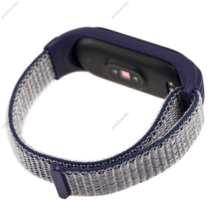 Ремінець для Xiaomi Mi Band 5 Nylon violet / white