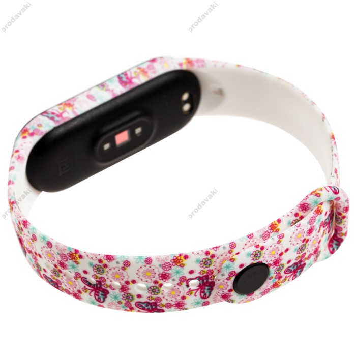 Ремінець для Xiaomi Mi Band 5 силіконовий pink butterfly