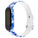 Ремінець для Xiaomi Mi Band 5 силіконовий синій візерунок / білий