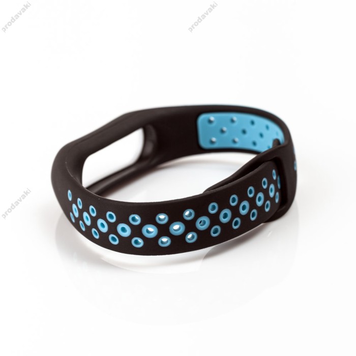 Ремінець для Xiaomi Mi Band 2 Sport "чорно-блакитний"