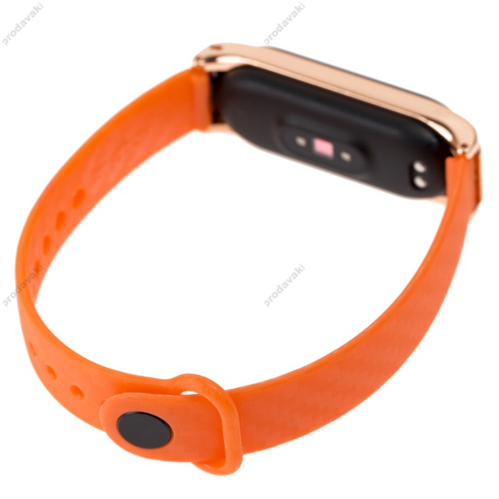 Ремінець для Xiaomi Mi Band 3 Carbon помаранчевий