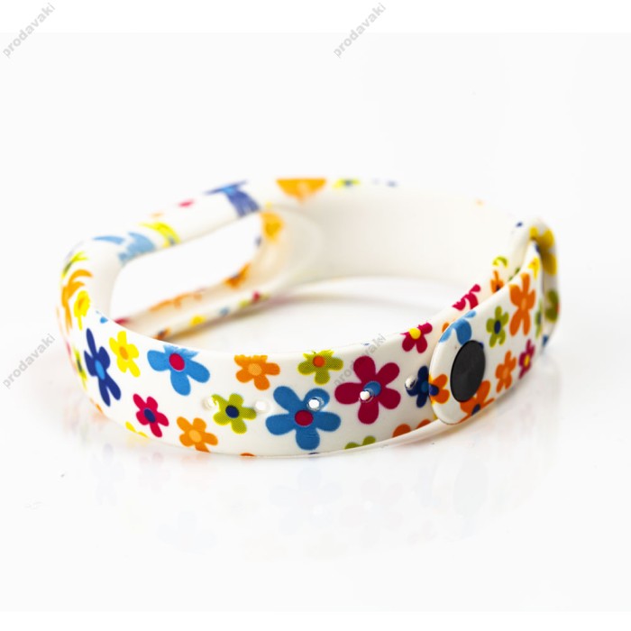 Ремінець для Xiaomi Mi Band 2 малюнок "colourful flowers"