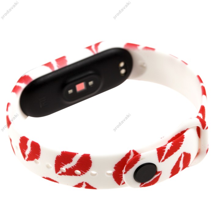 Ремінець для Xiaomi Mi Band 5 силіконовий губи / білий