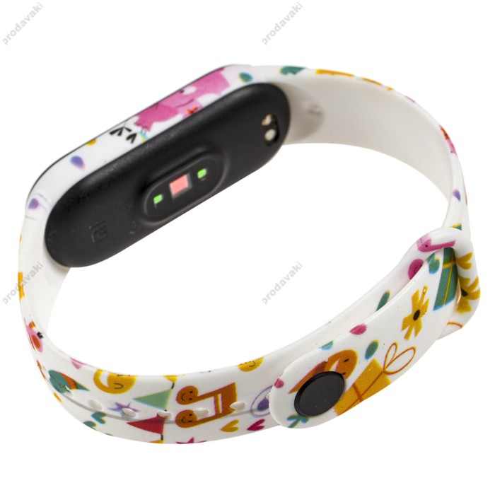 Ремінець для Xiaomi Mi Band 5 силіконове свято / білий