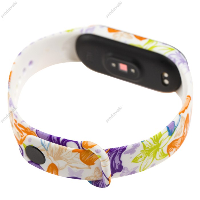 Ремінець для Xiaomi Mi Band 5 силіконовий orange-purple butterfly