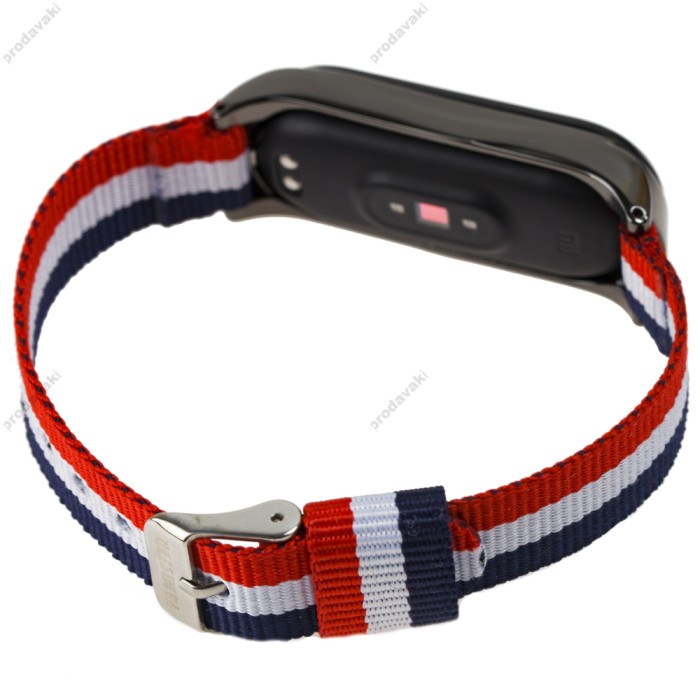 Ремінець для Xiaomi Mi Band 3 Tommy Hilfiger Nylon синьо-червоний