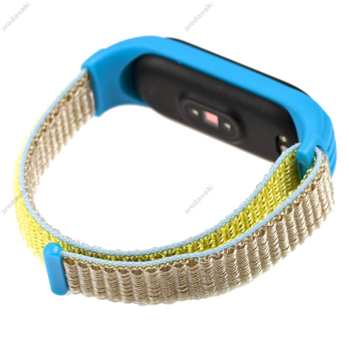 Ремінець для Xiaomi Mi Band 5 Nylon blue / yellow