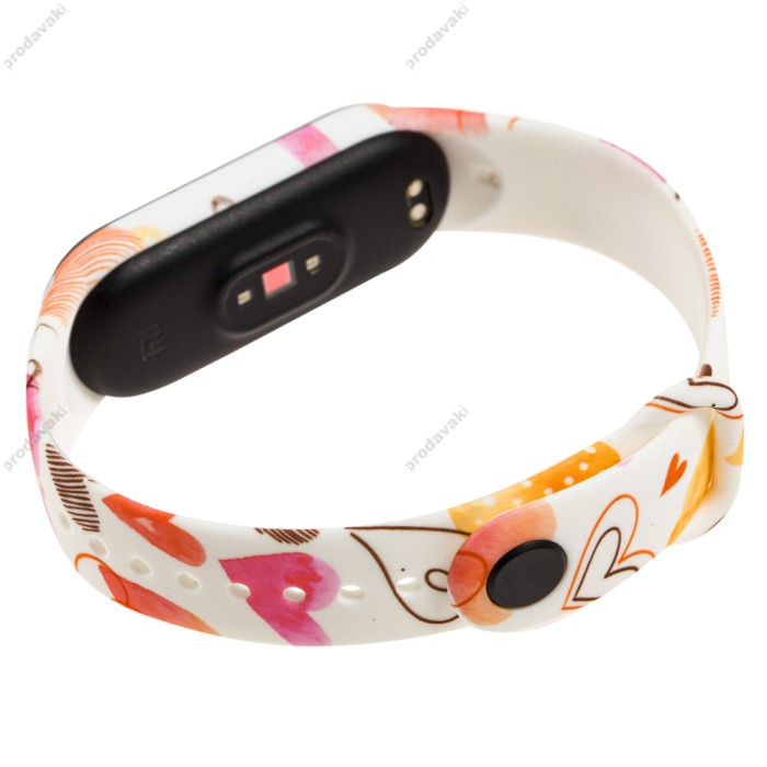 Ремінець для Xiaomi Mi Band 5 силіконовий серця малюнок