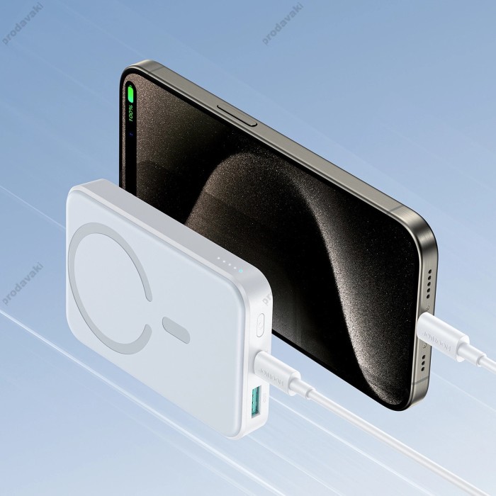 Повербанк портативний акумулятор Power bank Joyroom JR-W020 MagSafe магнітний 10000 mAh White