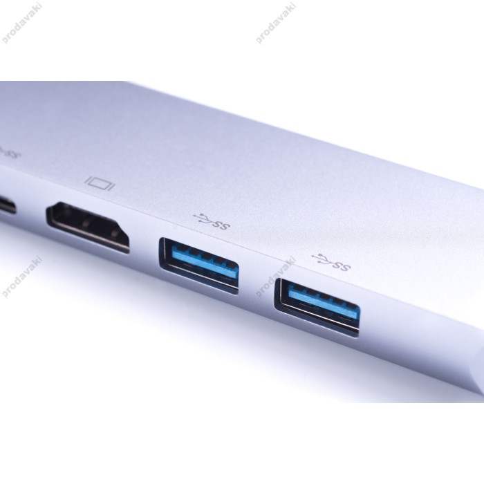 USB-Хаб ZAMAX 6в1 Type-C to HDMI+PD+USB C+USB3.0+USB3.1+RJ45 Space Grey