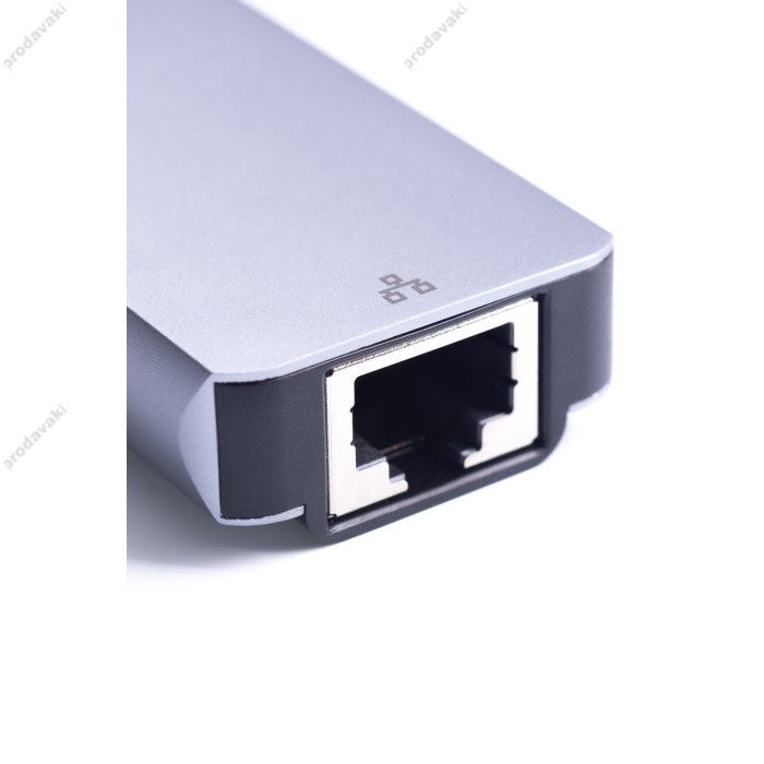 USB-Хаб ZAMAX 6в1 Type-C to HDMI+PD+USB C+USB3.0+USB3.1+RJ45 Space Grey