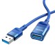 USB Подовжувач HOCO U107 USB-to-USB charging data sync extension cable USB3.0/3A/1,2m. Blue