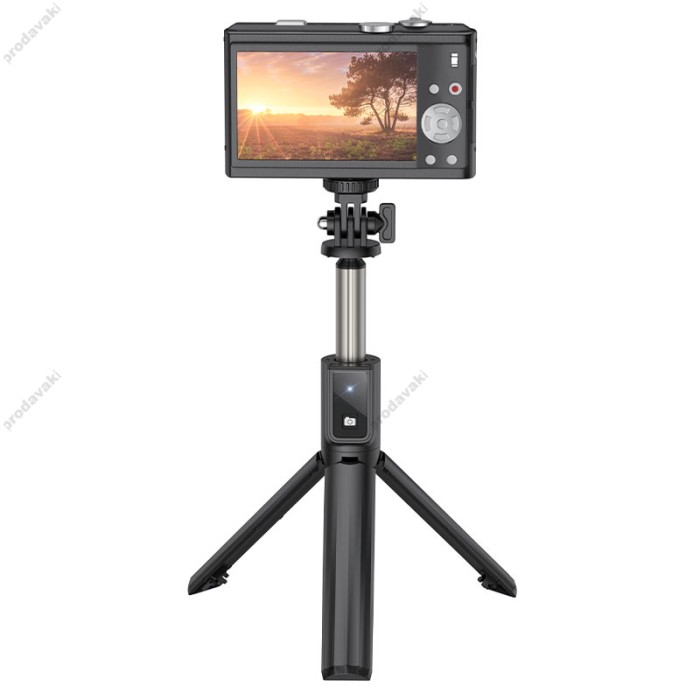 Монопод-трипод HOCO K15 Treasure aluminum alloy fill light live broadcast 0.8m Black