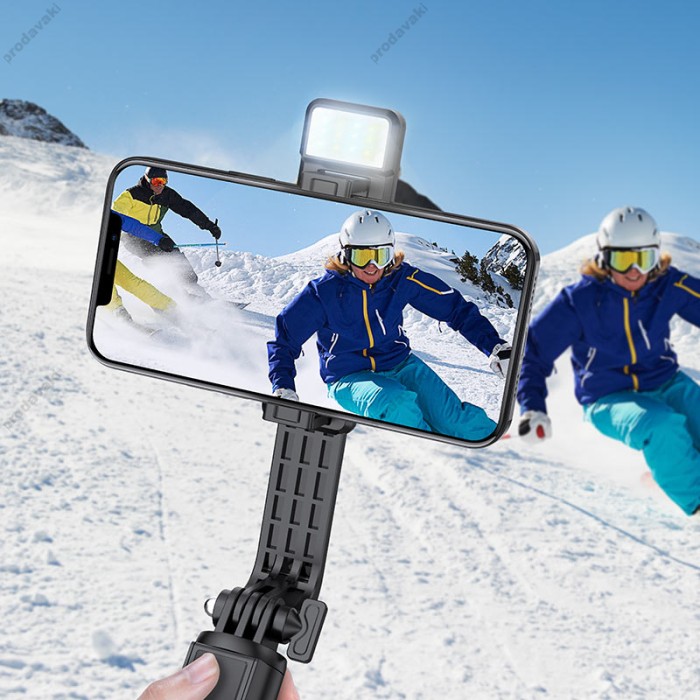 Монопод-трипод HOCO K15 Treasure aluminum alloy fill light live broadcast 0.8m Black