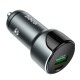 Автомобільний зарядний пристрій Hoco Z42 Light road dual port digital display 3A 20W Metal Gray