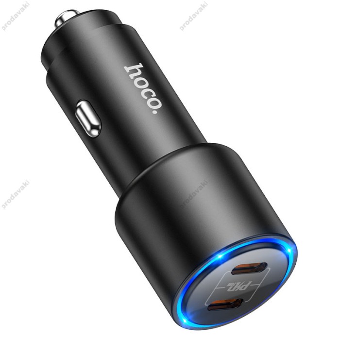 Автомобільний зарядний пристрій Hoco NZ3 Clear way dual port PD Car charger 40W Black