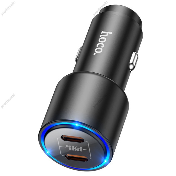 Автомобільний зарядний пристрій Hoco NZ3 Clear way dual port PD Car charger 40W Black