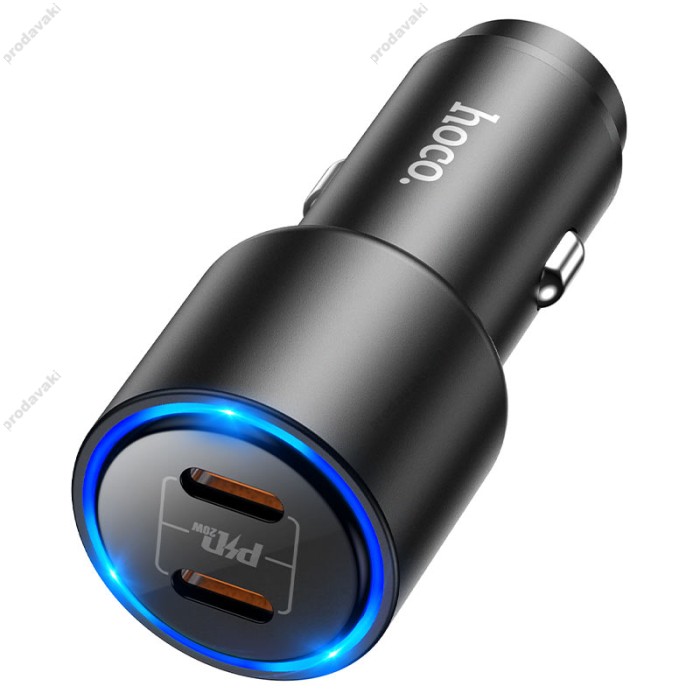 Автомобільний зарядний пристрій Hoco NZ3 Clear way dual port PD Car charger 40W Black