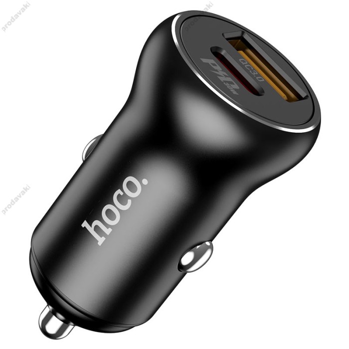Автомобільний зарядний пристрій Hoco NZ5 Smooth road car charger 30W Black