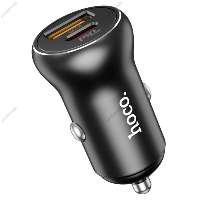 Автомобільний зарядний пристрій Hoco NZ5 Smooth road car charger 30W Black