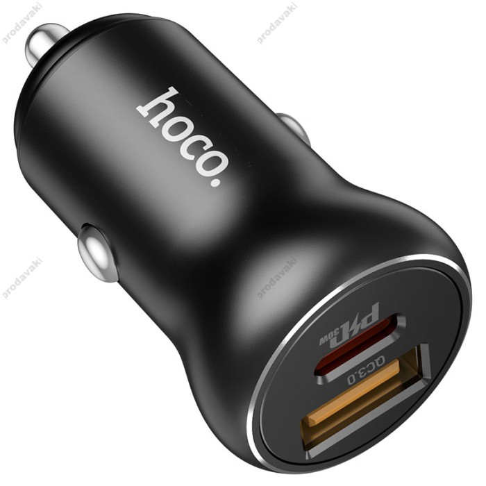 Автомобільний зарядний пристрій Hoco NZ5 Smooth road car charger 30W Black