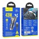 Автомобільний зарядний пристрій Hoco NZ8 Sprinter dual port Car charger Type-C to Type-C 43W Blue
