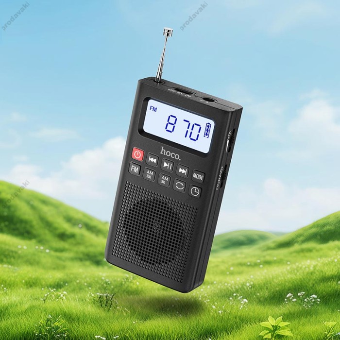 Портативний радіоприймач HOCO HI51 Portable radio AM/FM USB/TF/BT5.3 3W Black