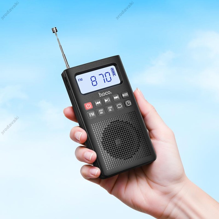 Портативний радіоприймач HOCO HI51 Portable radio AM/FM USB/TF/BT5.3 3W Black