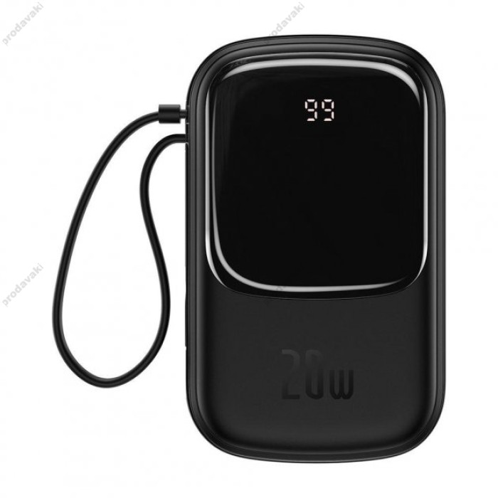Повербанк портативний акумулятор Power bank Baseus Qpow (With lightning Cable) 20000 mAh Black PPQD060201