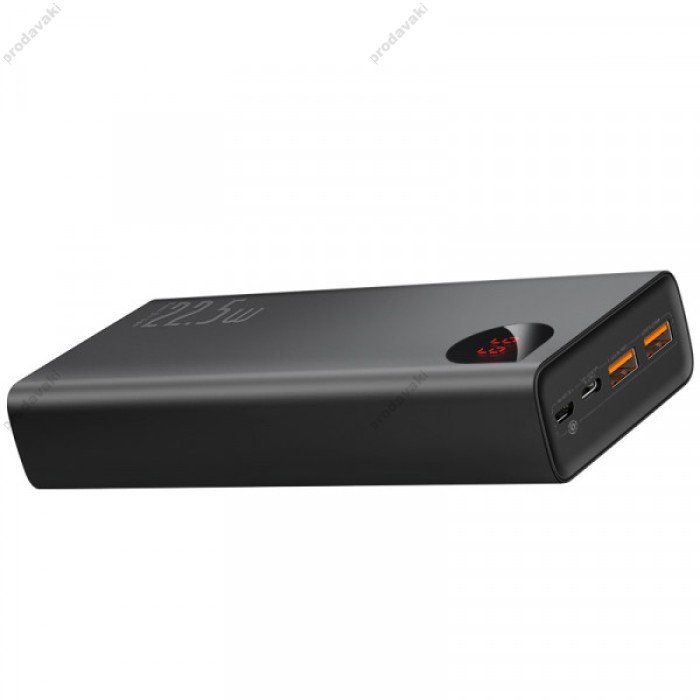 Повербанк портативний акумулятор Power bank Baseus Adaman Metal Digital Display 22.5W 30000 mAh Black