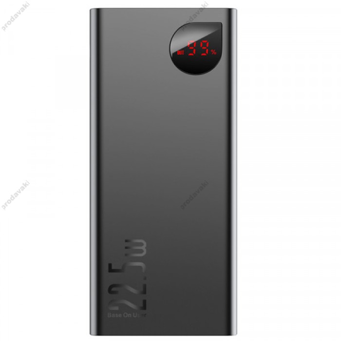 Повербанк портативний акумулятор Power bank Baseus Adaman Metal Digital Display 22.5W 30000 mAh Black