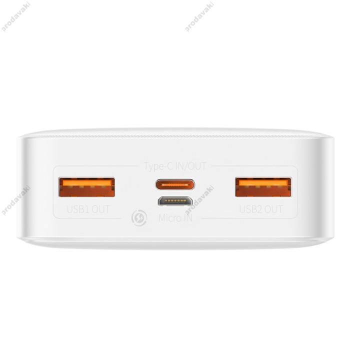 Повербанк портативний акумулятор Power bank Baseus Bipow Digital Display 20W 20000 mAh White PPBD050302