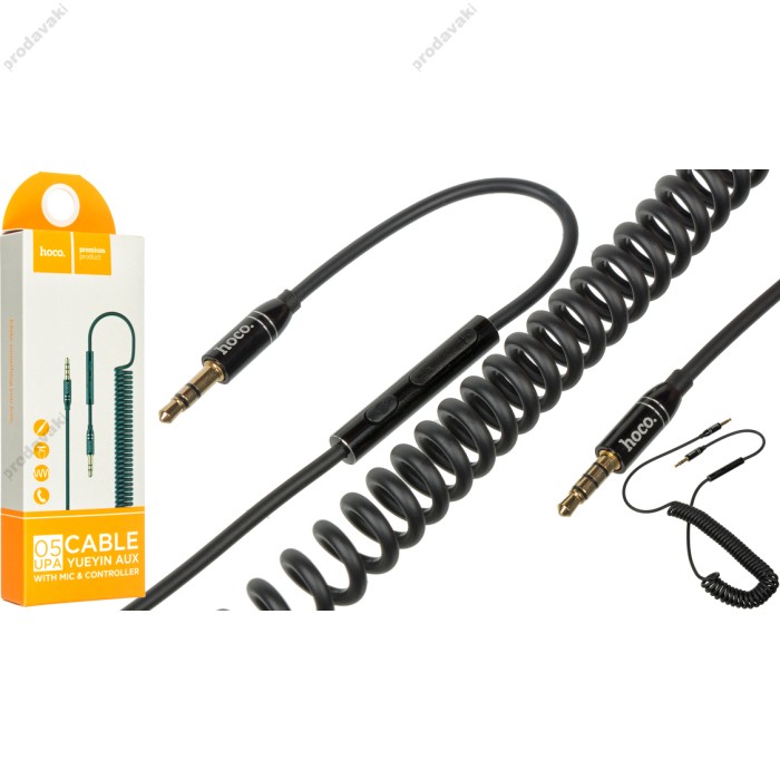 AUX-кабель НОСО UPA05 Yueyin (with Mic & Vol Controller) 1m Black