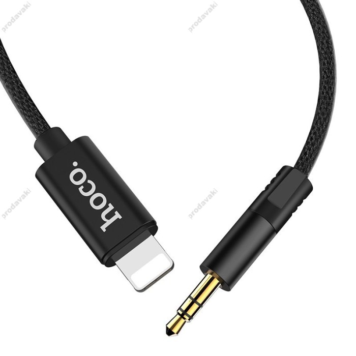 Кабель (подовжувач) AUX Hoco UPA13 Lightning to 3.5mm чорний