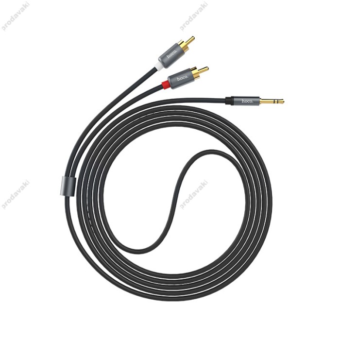 Кабель 2R-AUX(3,5) HOCO UPA10 Double Lotus RCA 1,5 m. Metal