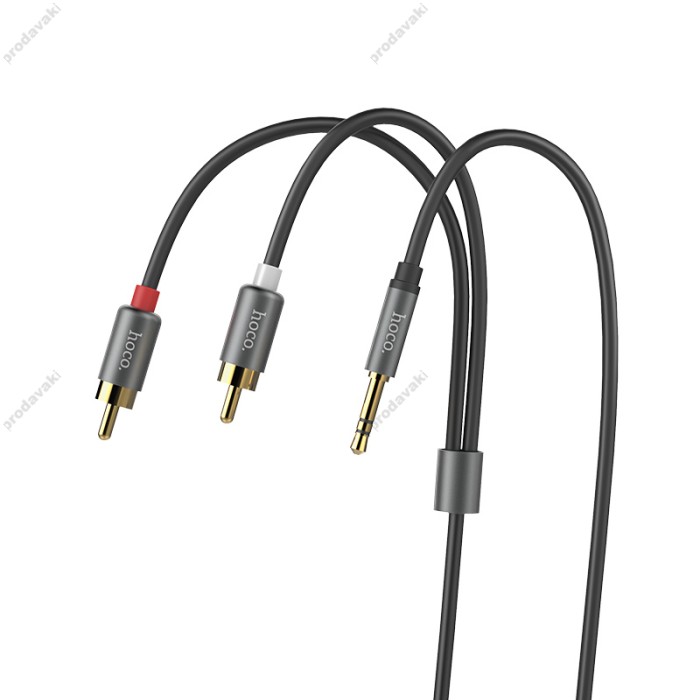 Кабель 2R-AUX(3,5) HOCO UPA10 Double Lotus RCA 1,5 m. Metal