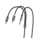 Кабель 2R-AUX(3,5) HOCO UPA10 Double Lotus RCA 1,5 m. Metal
