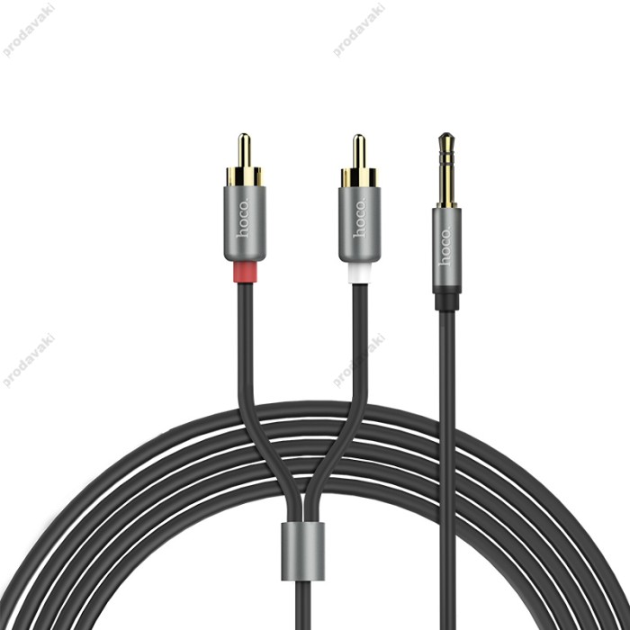 Кабель 2R-AUX(3,5) HOCO UPA10 Double Lotus RCA 1,5 m. Metal