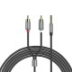 Кабель 2R-AUX(3,5) HOCO UPA10 Double Lotus RCA 1,5 m. Metal