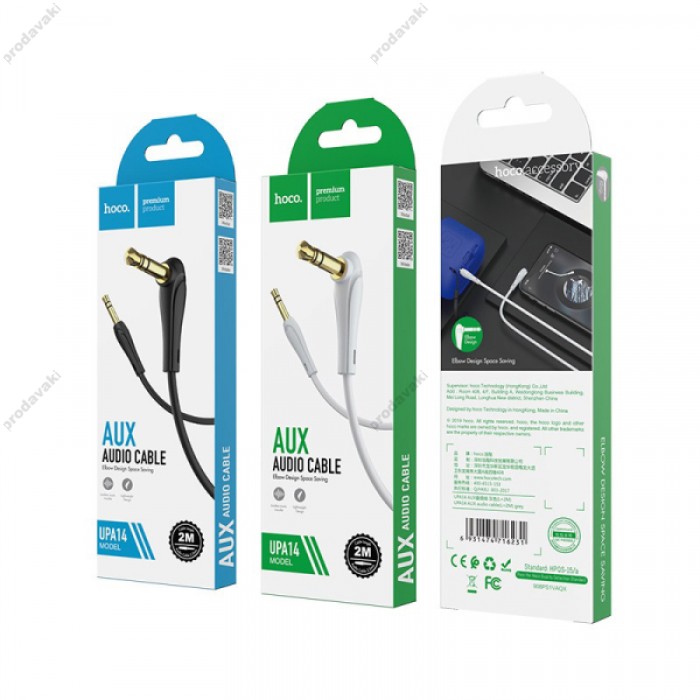 AUX-кабель НОСО UPA14 AUX Audio Cable 2m. Black