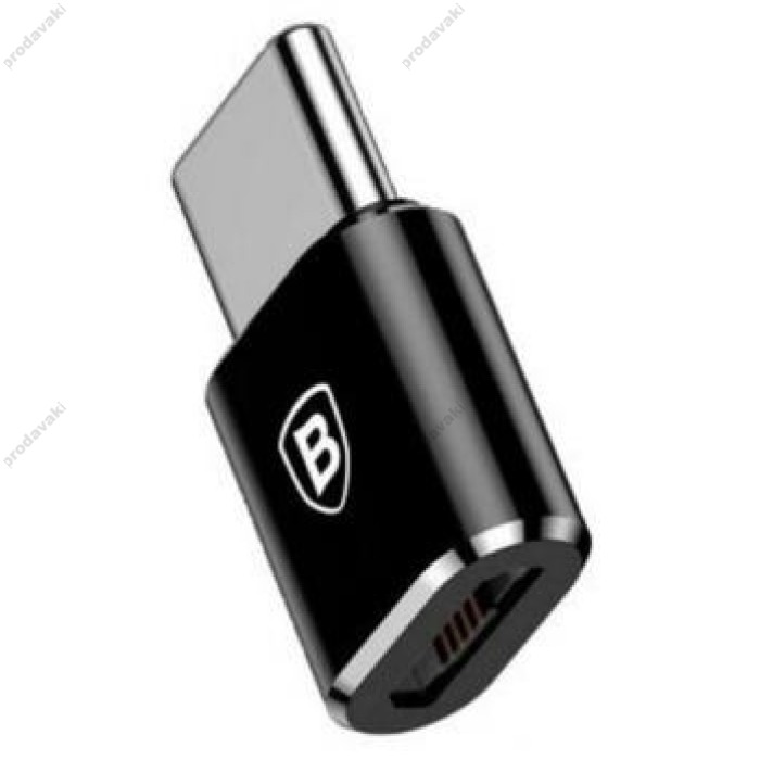 Перехідник Baseus Micro Female To Type-C Male Adapter Converter чорний (CAMOTG-01)
