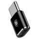 Перехідник Baseus Micro Female To Type-C Male Adapter Converter чорний (CAMOTG-01)