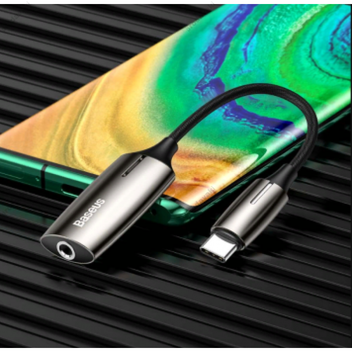 Кабель Baseus 2-in-1 Type-C Male to Type-C &amp; 3.5mm Female Adapter L60 Tarnish (CATL60-0A)