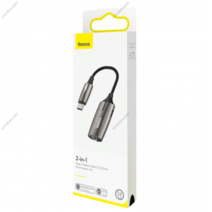 Кабель Baseus 2-in-1 Type-C Male to Type-C &amp; 3.5mm Female Adapter L60 Tarnish (CATL60-0A)