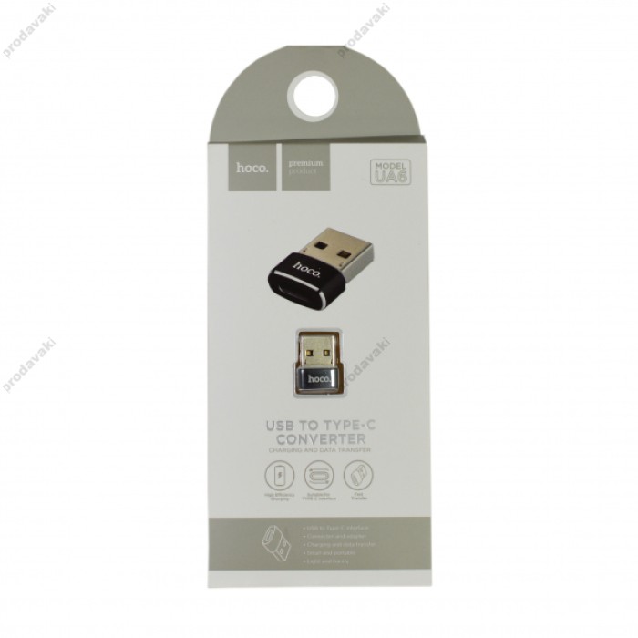 Перехідник HOCO UA6 Type-C to USB Black