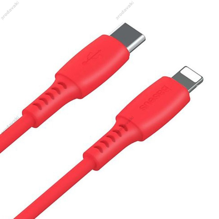 Кабель USB Baseus Colorful Type-C to lightning 18W 1.2m dreen червоний