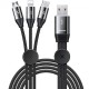 Кабель USB Baseus Car Co-sharing 3in1 чорний